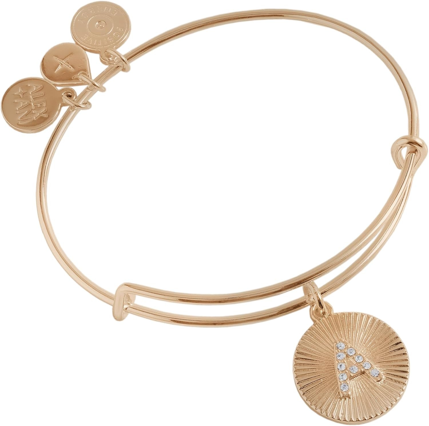 Alex and Ani Initial I Pave Starburst Texture Bangle | Amazon (US)