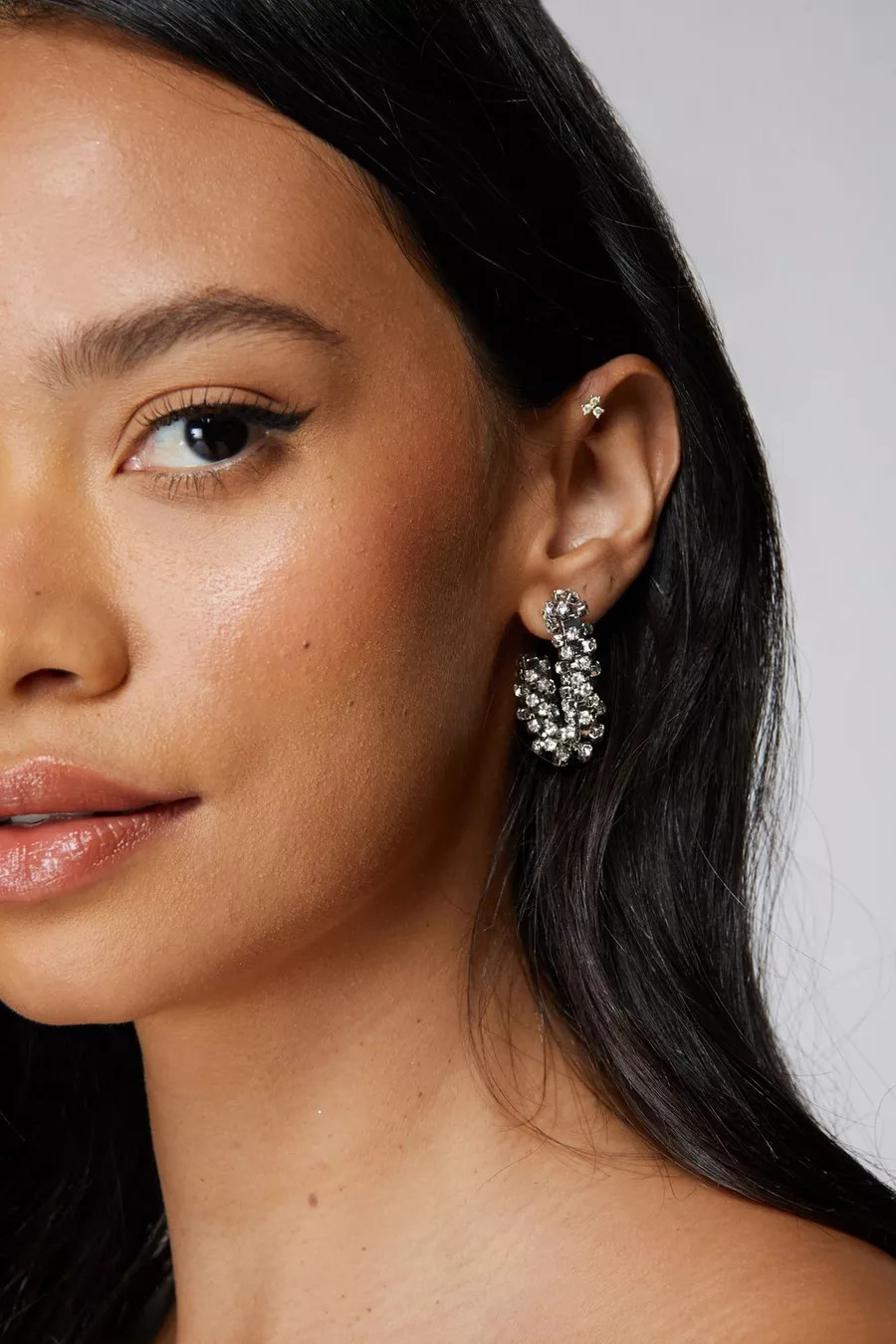 Diamante Hoop Earrings | Nasty Gal US
