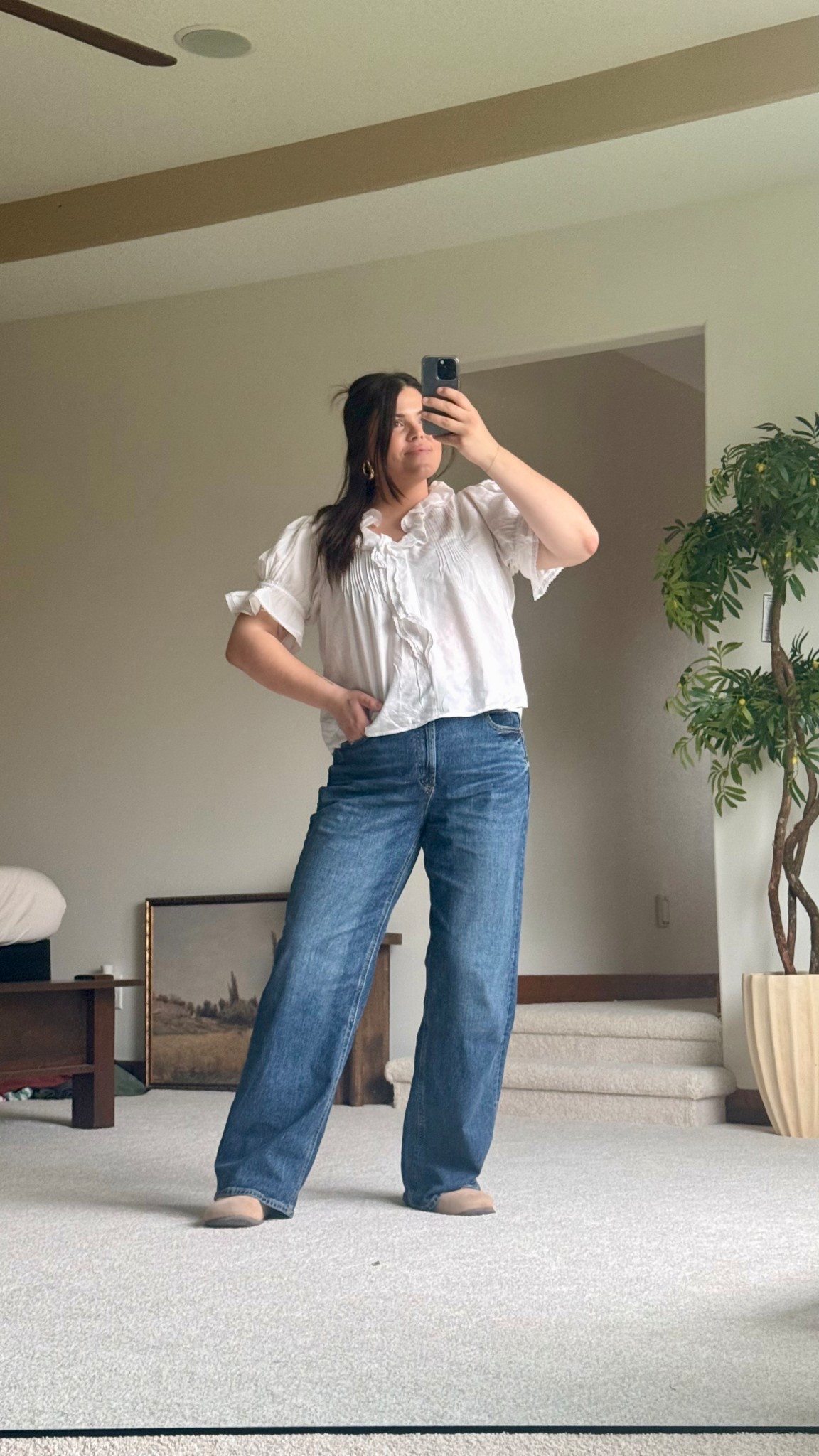 Casual Spring outfit inspo
Wearing 1x on the top and sized up to 16 in the wide leg jeans. 

Midsize, size 14, mom style, jeans outfit, pregnancy style, bump style , maternity style 

#LTKFindsUnder100 #LTKFindsUnder50 #LTKMidsize