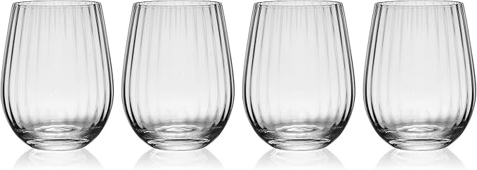 Mikasa Optic Set of 4 Stemless Wine Glasses, 18.5 Ounce | Amazon (US)