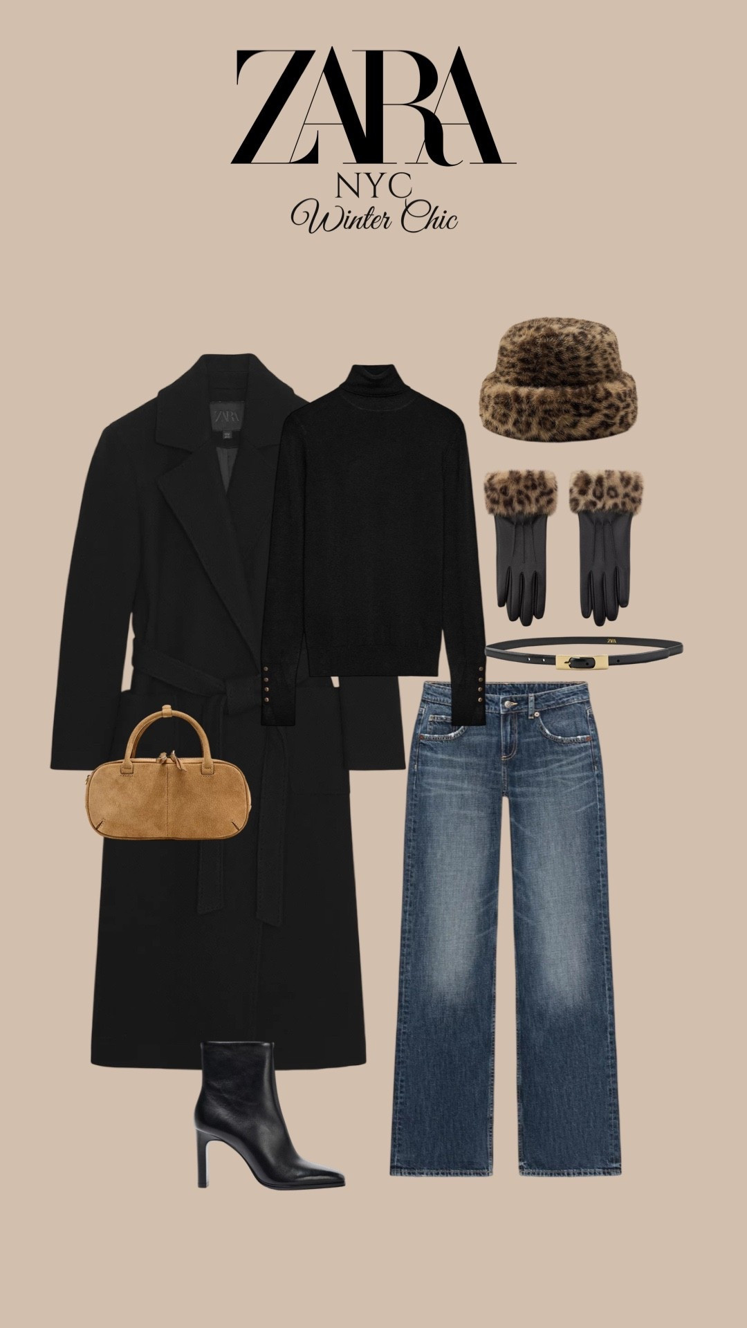 ZARA NYC – Winter Chic ❄️✨
Ein zeitloser Winterlook mit urbanem Touch: Schwarzer Mantel trifft auf klassischen Rollkragen, kombiniert mit einer lässigen Straight-Leg-Jeans. Leo-Accessoires setzen elegante Akzente, während schwarze Ankle Boots dem Look eine moderne, feminine Note verleihen. Perfekt für kalte Tage in der City – chic, cozy & effortless.

#LTKstyletip #LTKwinter #LTKeurope