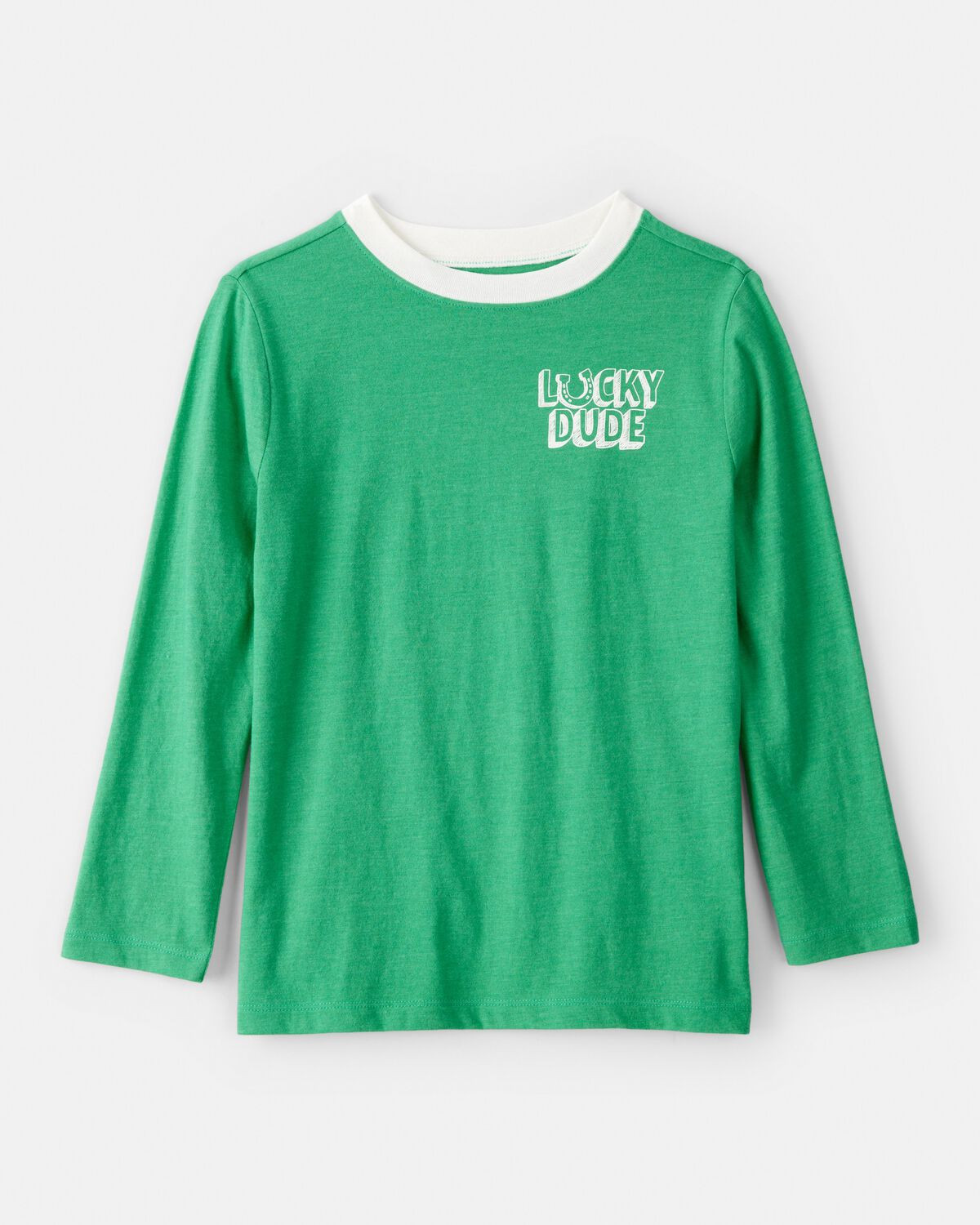 Boys Lucky Dude Long-Sleeve Graphic Tee - Green | Carter's Inc