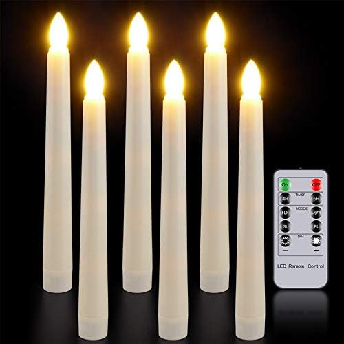 Flameless Candles with Remote Timer, PChero 7.9" Ivory Battery Operated LED Taper Dripless Floati... | Amazon (US)