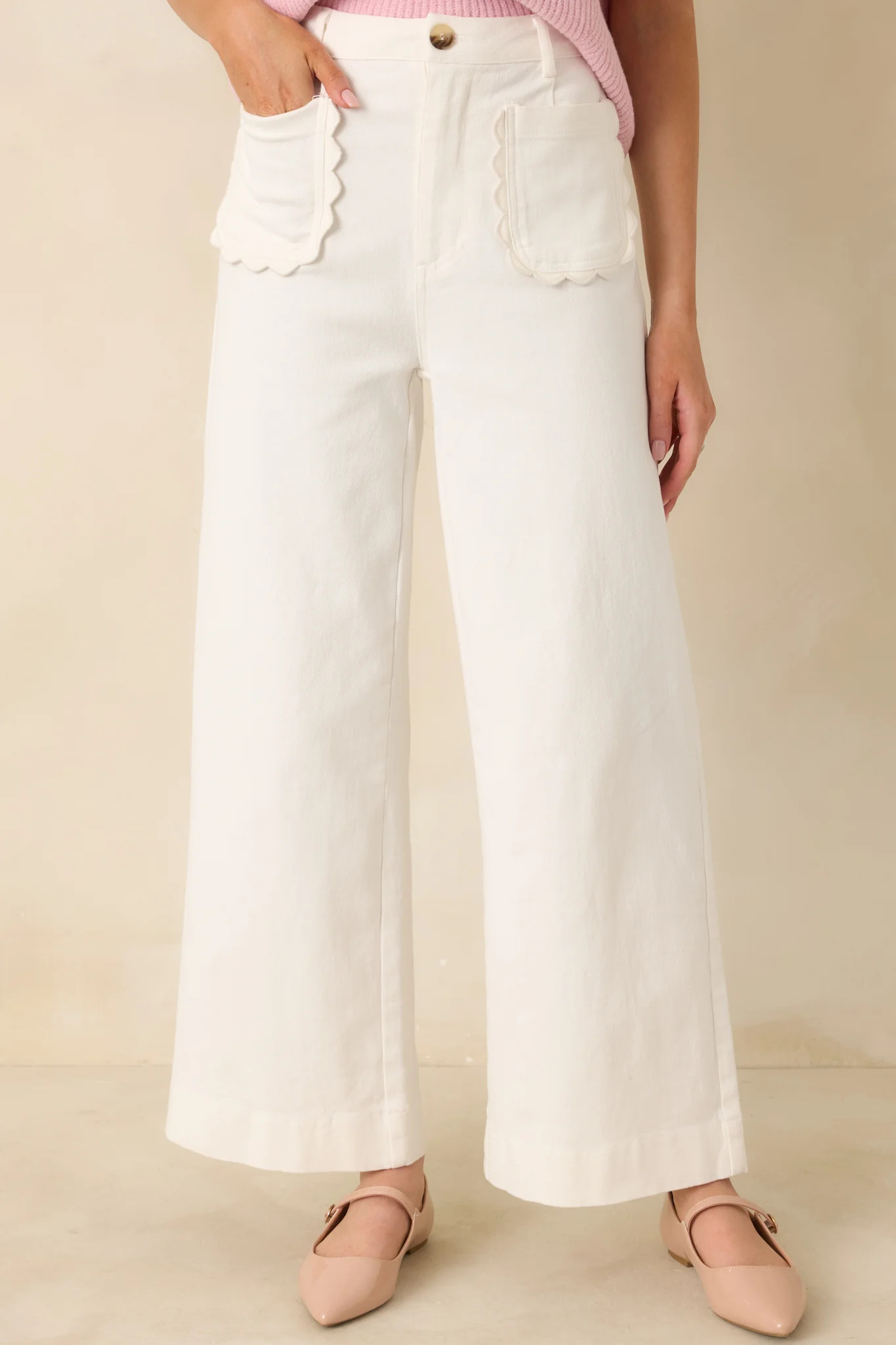 Memories Made Ivory Cotton Wide Leg Pants | Red Dress