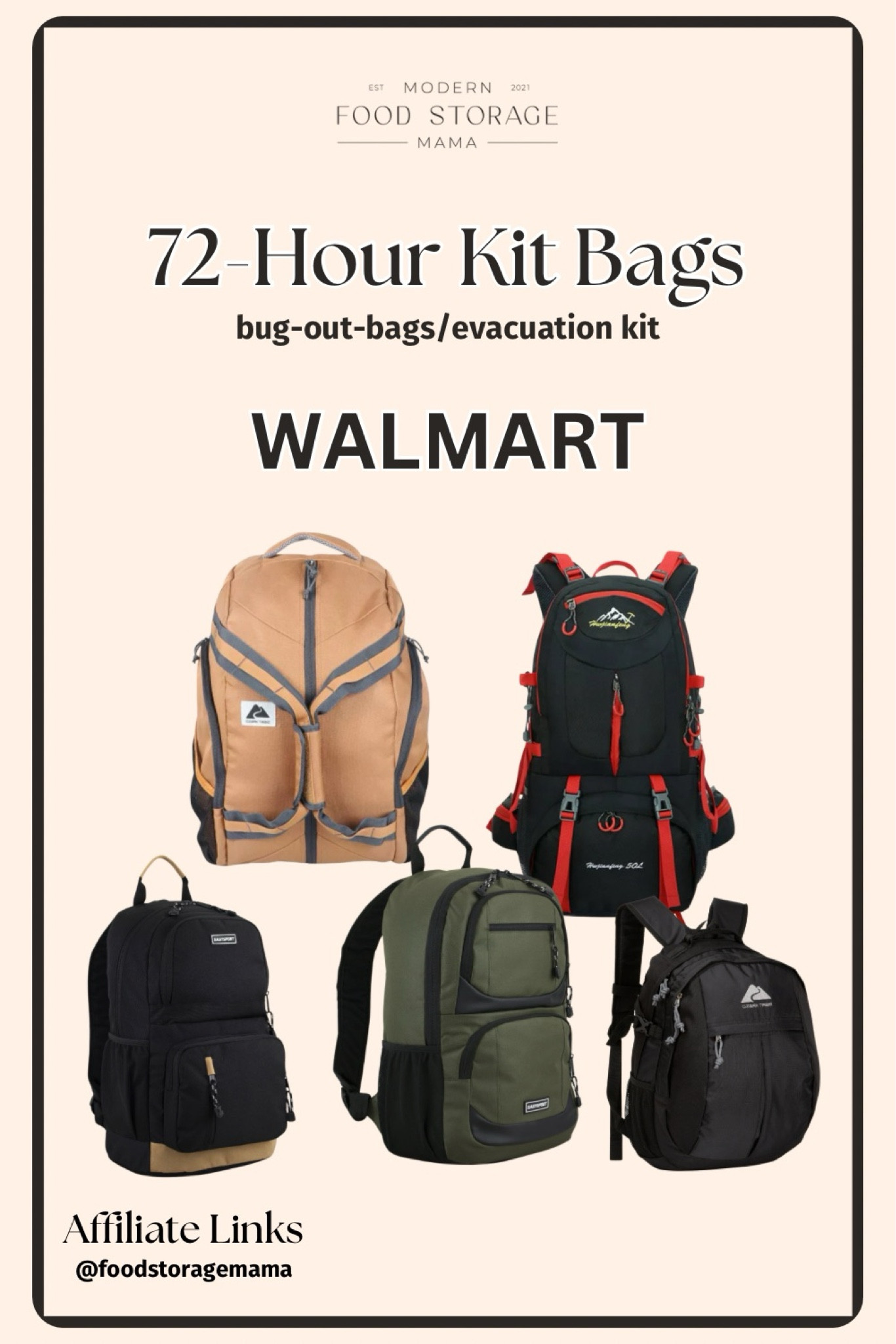 72-Hour Kit Bags-

Are you ready to put together 72-hour Kits for you and your family? These bags are also often referred to as bug-out bags, go bags, or evacuation kits. 

On Instagram @foodstoragemama I share and teach about how to put these kits together for your families! I have a free guide with printable packing lists to help you with this! You can learn more on Instagram.

When you are choosing bags for your kits make sure you pick a bag that is large enough for the items you would like to have packed in your bags. I prefer to have larger bags for adults and smaller bags for children. 

*I recommend adults have at bag that is at least 35 Lt. My husbands bag is much larger than that and is a hiking backpack! 

In this post, I have rounded up backpacks on Walmart that come in various sizes but ALL of these options are very affordable. 




#emergency #preparedness #camping #backpack #emergencygear #foodstoragemama