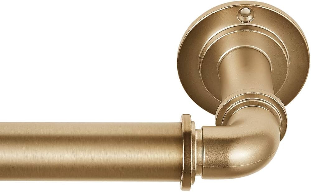 MODE Industrial Room Darkening Collection 1 1/8" Diameter Industrial Curtain Rod Set with Steel W... | Amazon (US)