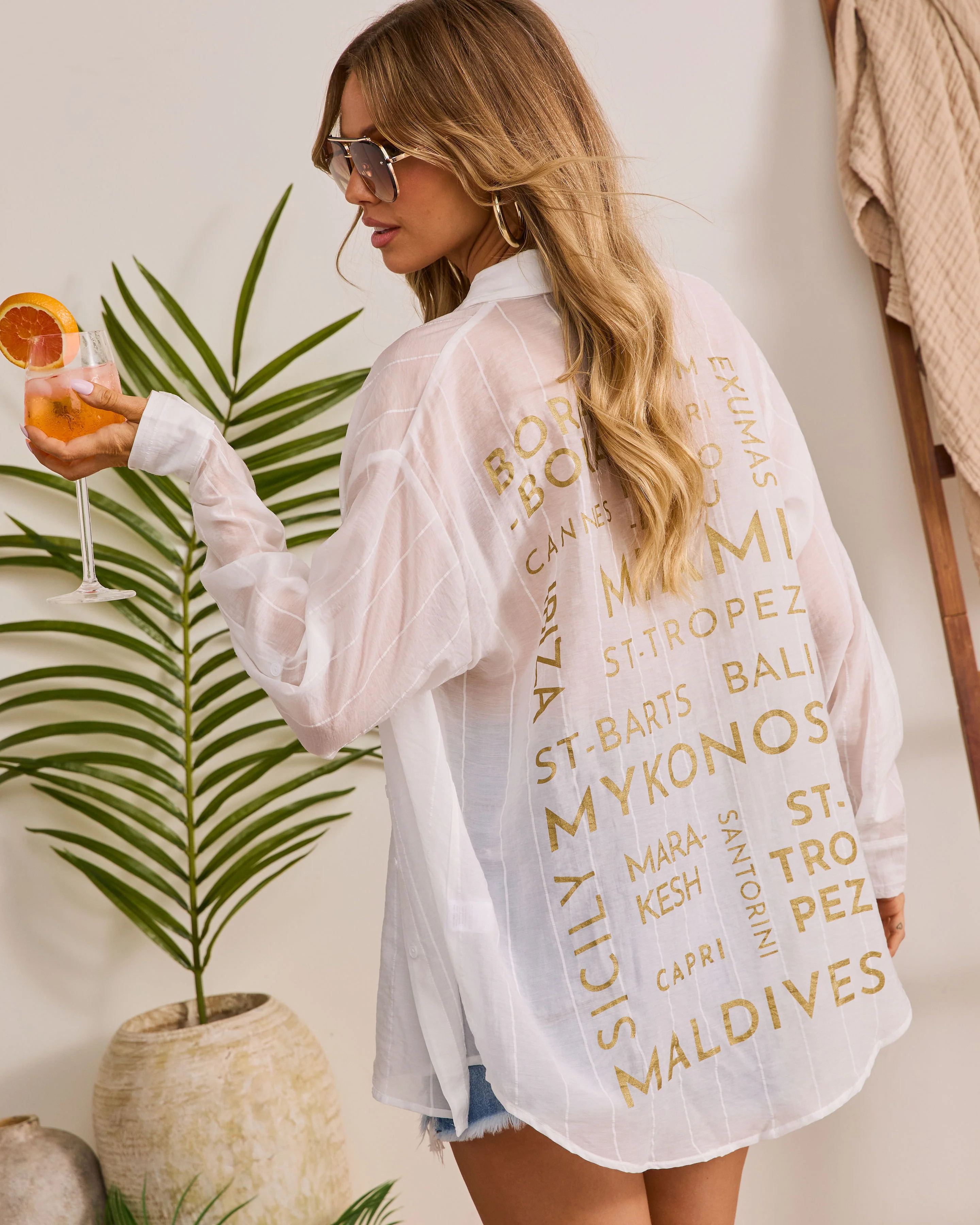 Coastal Charmer Striped Button Down Top | VICI