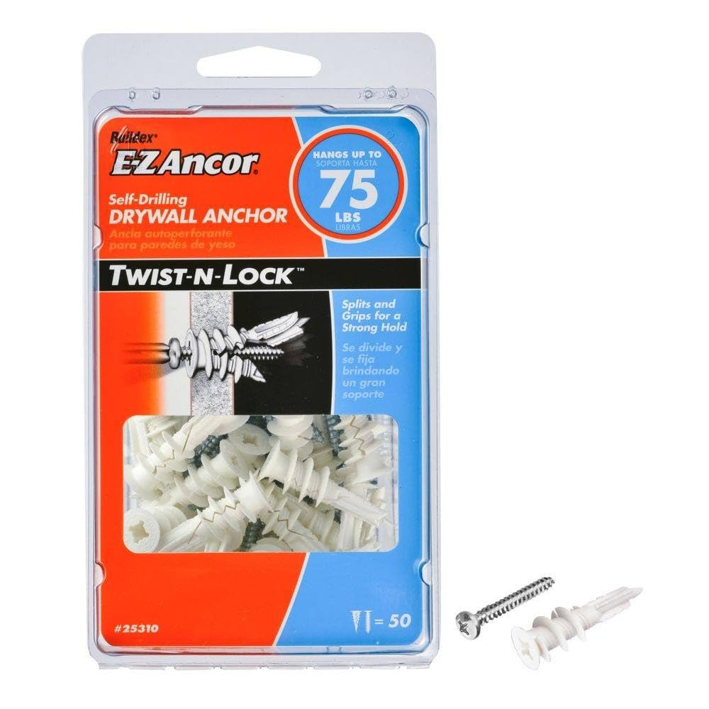 ITW Brands 25310 50 pack 75lb Drywall Anchor | Amazon (US)