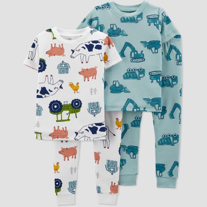 Toddler Boys' 4pc Construction Short Sleeve Snug Fit Pajama Set - Just One You® made by carter's | Target