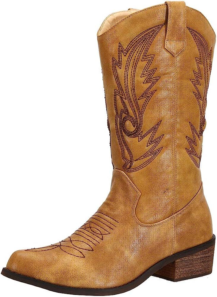 SheSole Women's Wide Calf Western Cowgirl Cowboy Boots | Amazon (US)