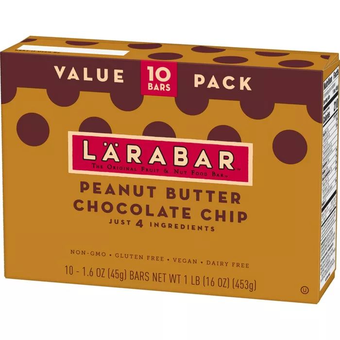 Larabar Peanut Butter Chocolate Chip Nutrition Bar - 16oz - 10ct | Target