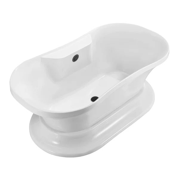N180BL 60" x 32" Freestanding Soaking Acrylic Bathtub | Wayfair North America