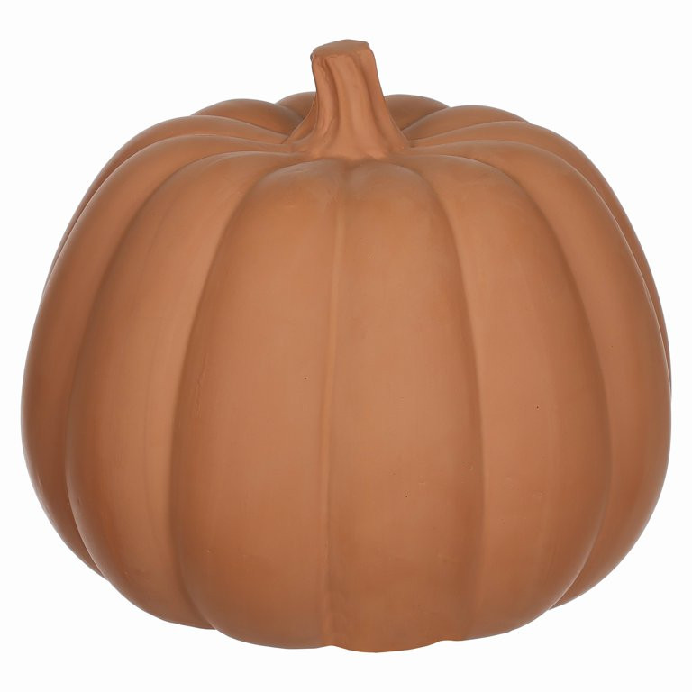 Halloween Brown Clay Pumpkin Outdoor Decoration,9.25"H,by Way to Celebrate | Walmart (US)