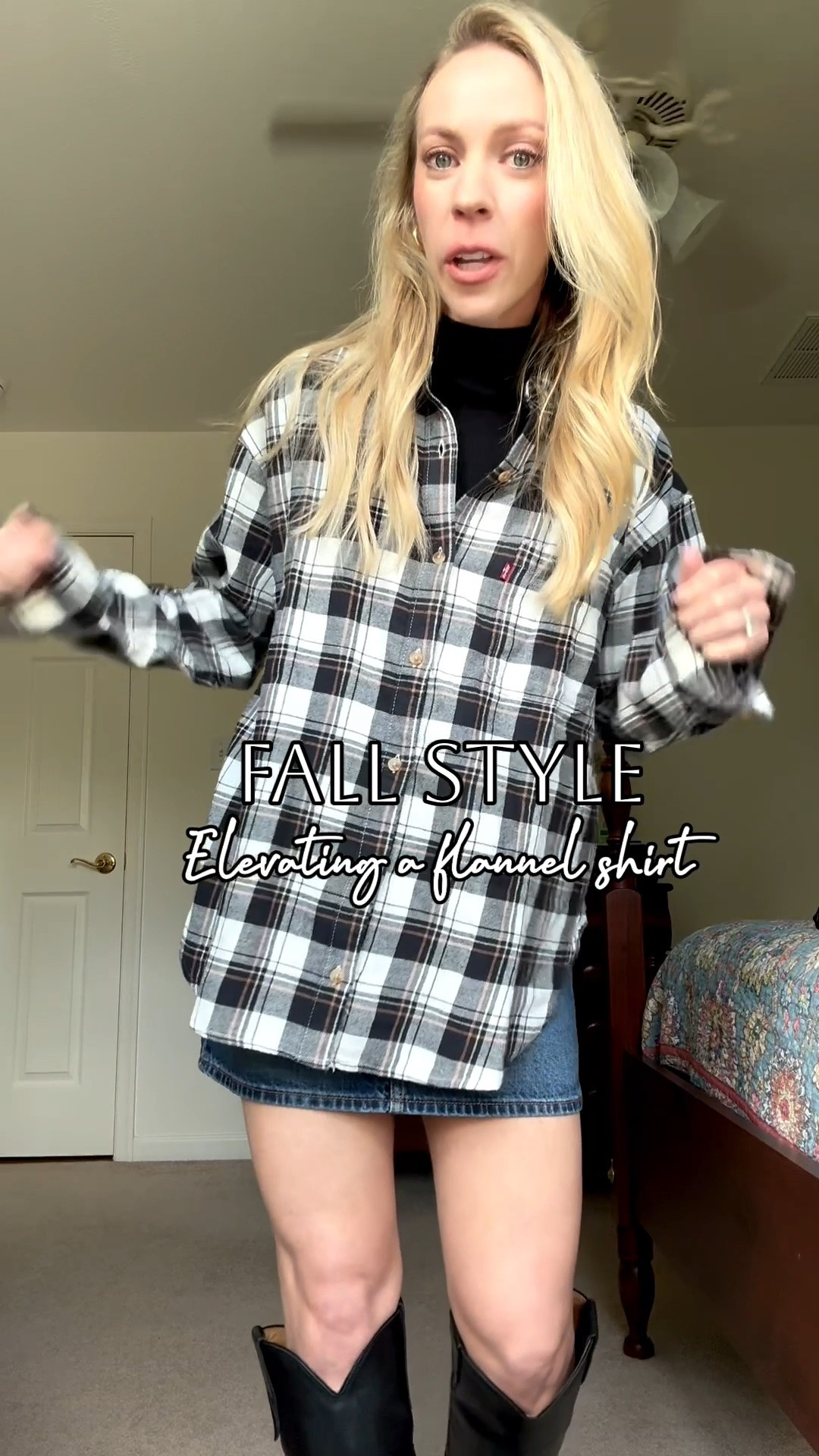 Styling a flannel shirt for fall, flannel shirt outfit, western chic style, @levi flannel shirt and denim mini skirt

#LTKOver40 #LTKgrwm #LTKSaleAlert