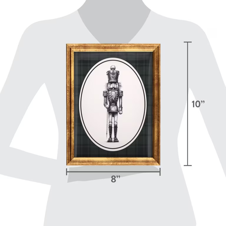 My Texas House Nutcracker Print Framed Christmas Wall Art, Multicolor, 8" x 10" | Walmart (US)