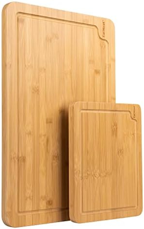 EatNeat Extra Large Bamboo Cutting Board Set- Luxury Kitchen and BBQ Chopping Board with Juice Gr... | Amazon (US)