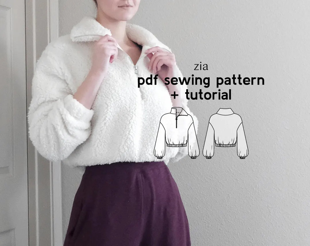 Zia Zip up Sweater Sewing Pattern: US Sizes XS-4XL (PDF Download) - Etsy | Etsy (US)