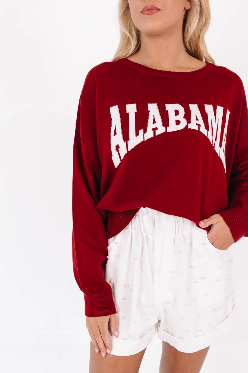 Bama Bound Sweater - Red | The Impeccable Pig
