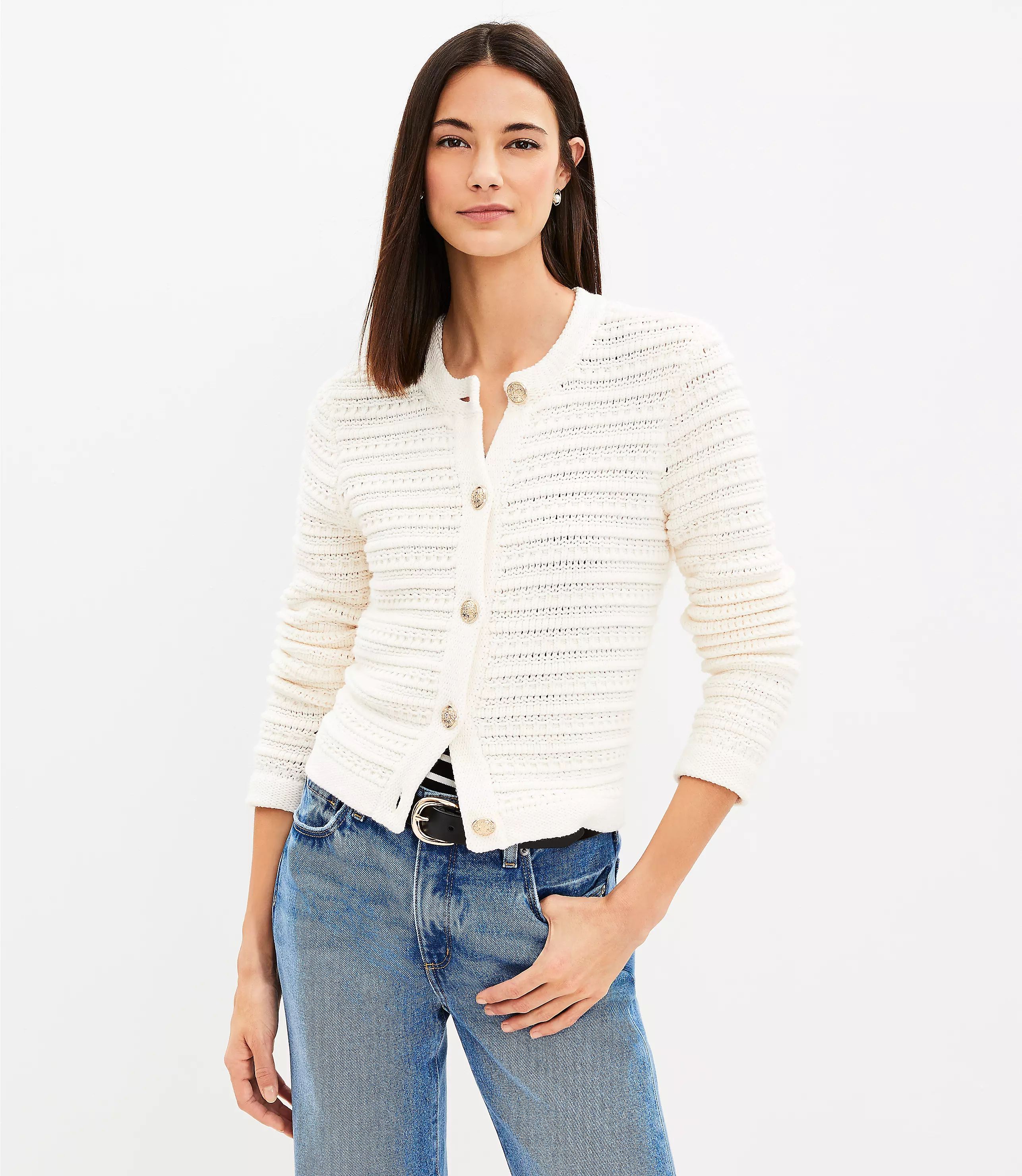 Textured Sweater Jacket | LOFT