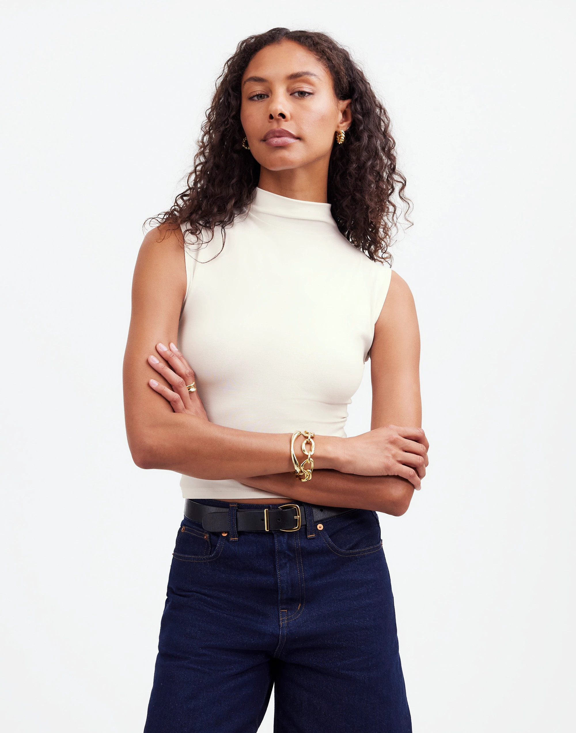 Funnelneck Cropped Muscle Tee | Madewell | Madewell