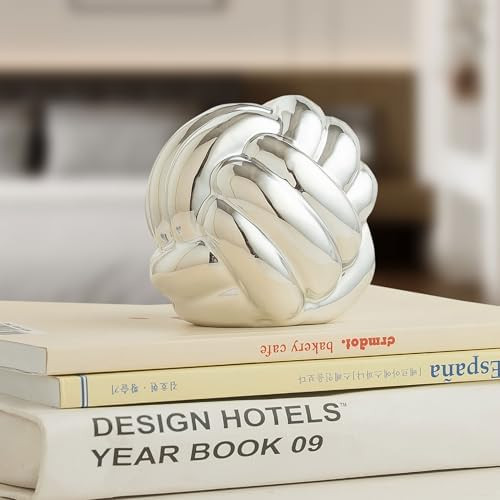 Small Silver Knot Decor, Chain Link Decor, Coffee Table Decor, Book Shelf Decor, Entry Table Deco... | Amazon (US)