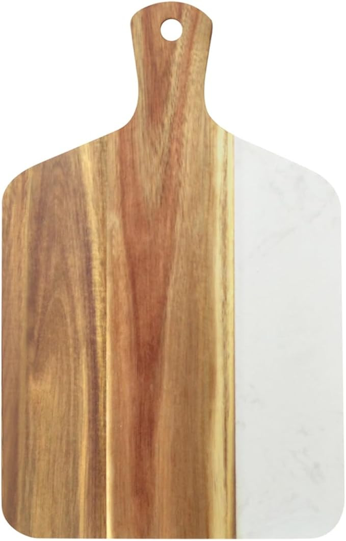 Wood Marble Cutting Board，Serving Board for Steak Fruits With Handle， Bread, Cheese,Suitable ... | Amazon (US)