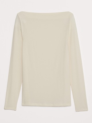 Luxe Wool-Blend Boat-Neck Top | Banana Republic (US)