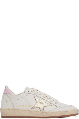Golden Goose - White & Pink Ball Star Sneakers | SSENSE