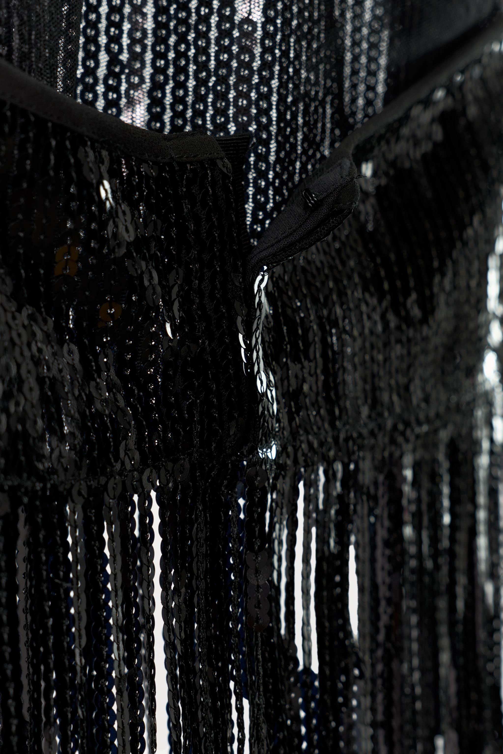 SEQUIN FRINGE HALTER TOP | Zara US