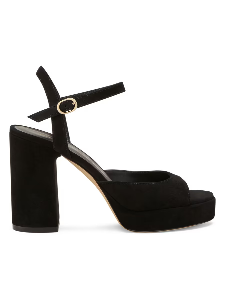 Stuart Weitzman Dayna II 100MM Suede Platform Sandals | Saks Fifth Avenue | Saks Fifth Avenue