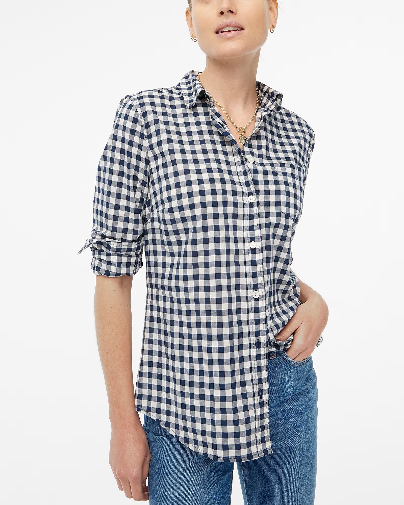 Gingham lightweight cotton shirt in signature fit | J.Crew Factory