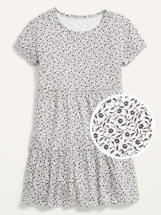 Tiered Printed Short-Sleeve Dress for Girls | Old Navy (US)