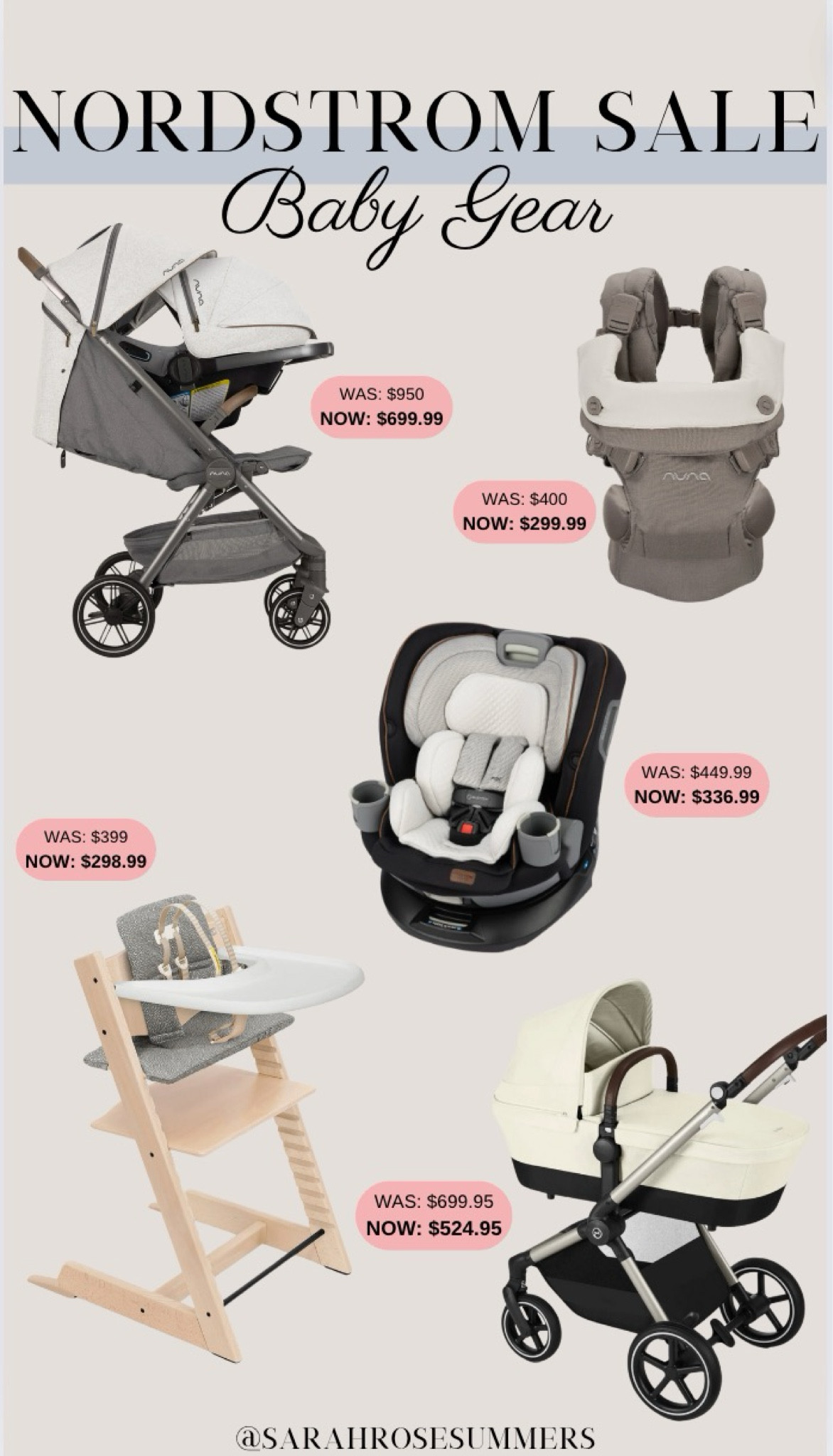 Nordstrom Anniversary Sale! Baby gear on sale! Strokke Tripp Trapp High Chair. Nuna Stroller and Car Seat Travel System. CYBEX EOS Lux 2 in 1 Stroller. Maxi-Cosi Emme 360 Car Seat. 

#LTKBaby #LTKxNSale #LTKSaleAlert