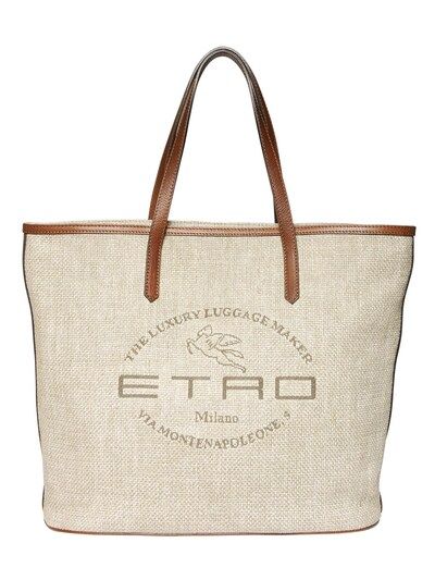 ETRO CLOVER LARGE COTTON CANVAS TOTE | Luisaviaroma