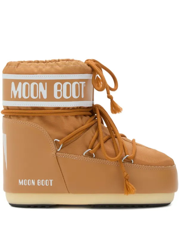 Moon Boot Wattierte Icon Stiefel Mit Logo-Band | Braun | FARFETCH TR | Farfetch Global