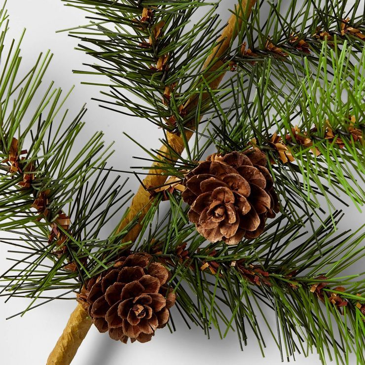 17" Two Tone Green Hard Needle Pinecones Stem Artificial Christmas Pick - Wondershop™ | Target