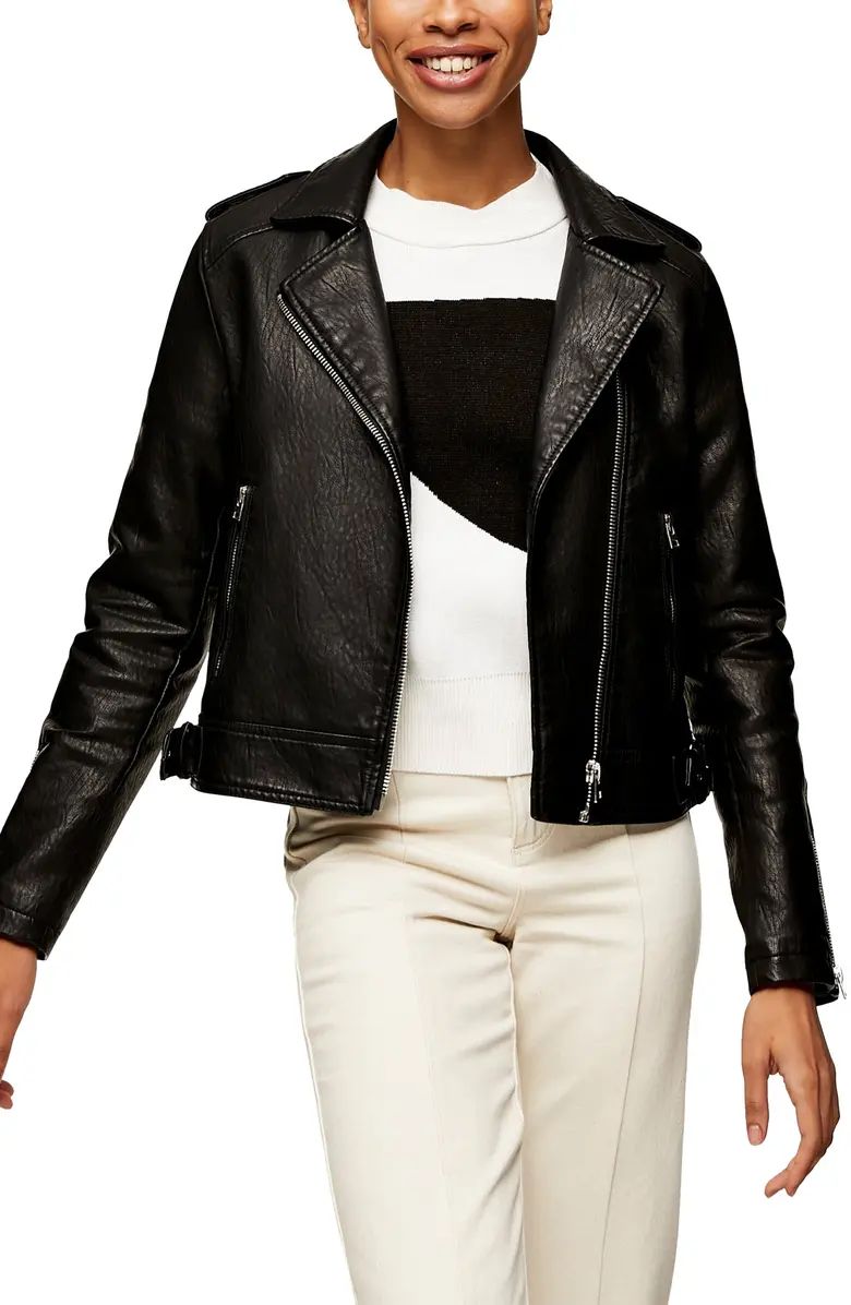 Topshop Brandy Faux Leather Moto Jacket | Nordstrom | Nordstrom