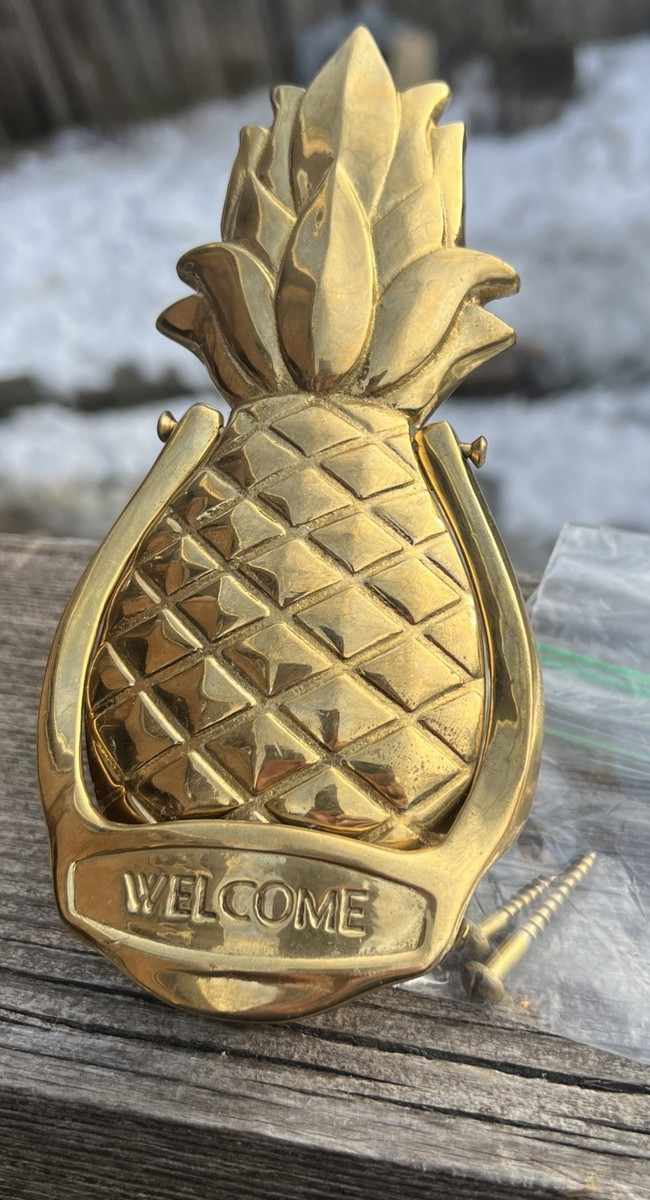 Vintage Brass Pineapple Door Knocker, W/Brass Screws 6 3/4" X 3 1/4", Heavy Duty | eBay US