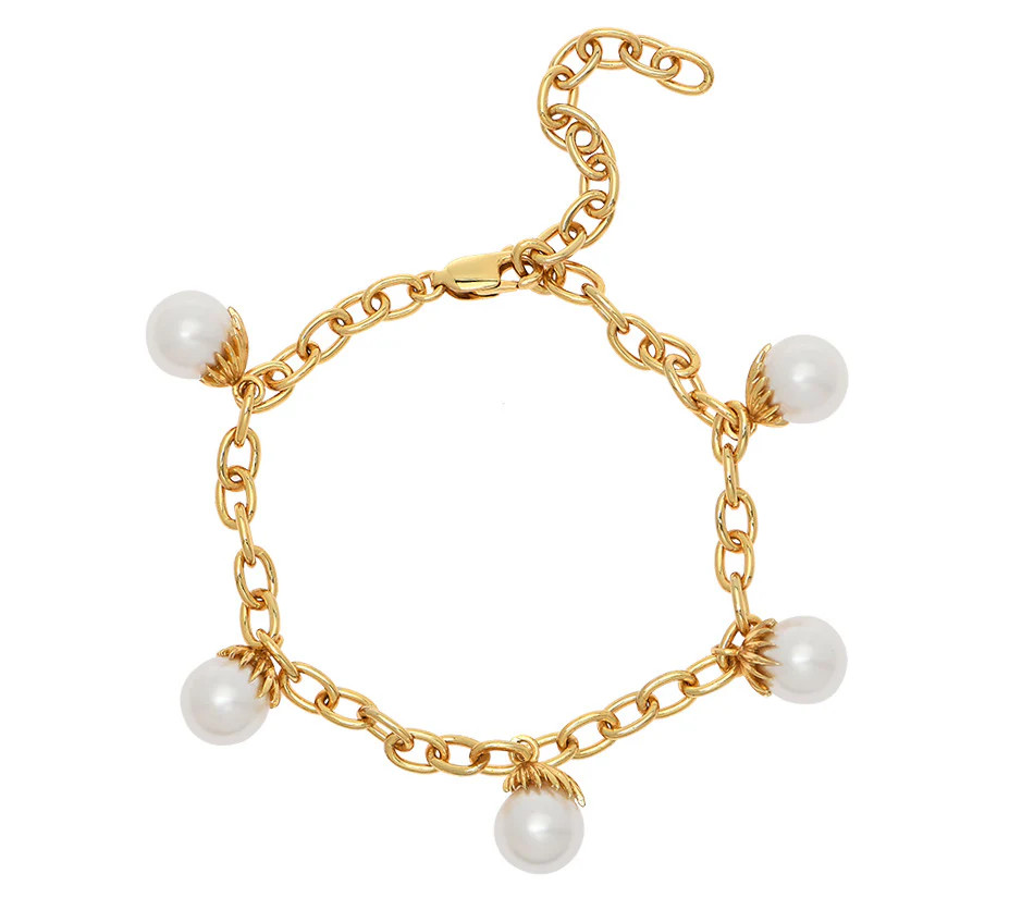 Palm Pearl Station Bracelet | Goldbug Collection