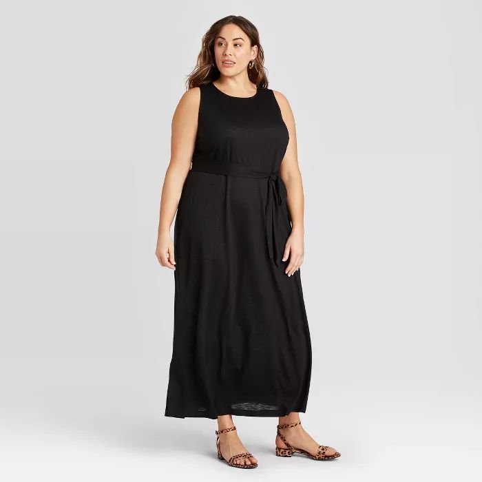 Women's Plus Size Sleeveless Belted Knit Maxi Dress - Ava & Viv™ | Target