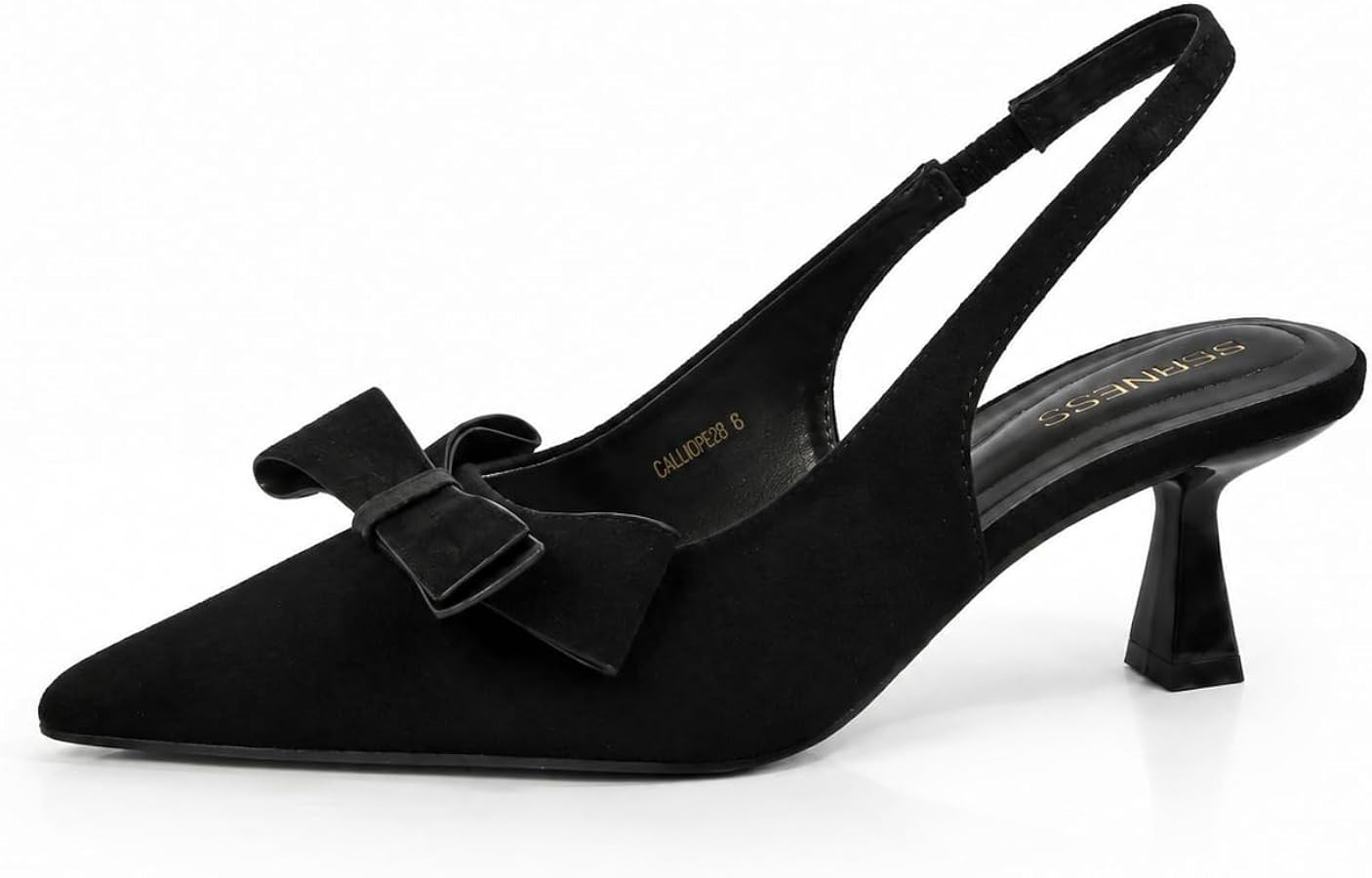 Berness Slingback Heels Women, Faux Suede Bow Kitten Heel Pumps | Amazon (US)