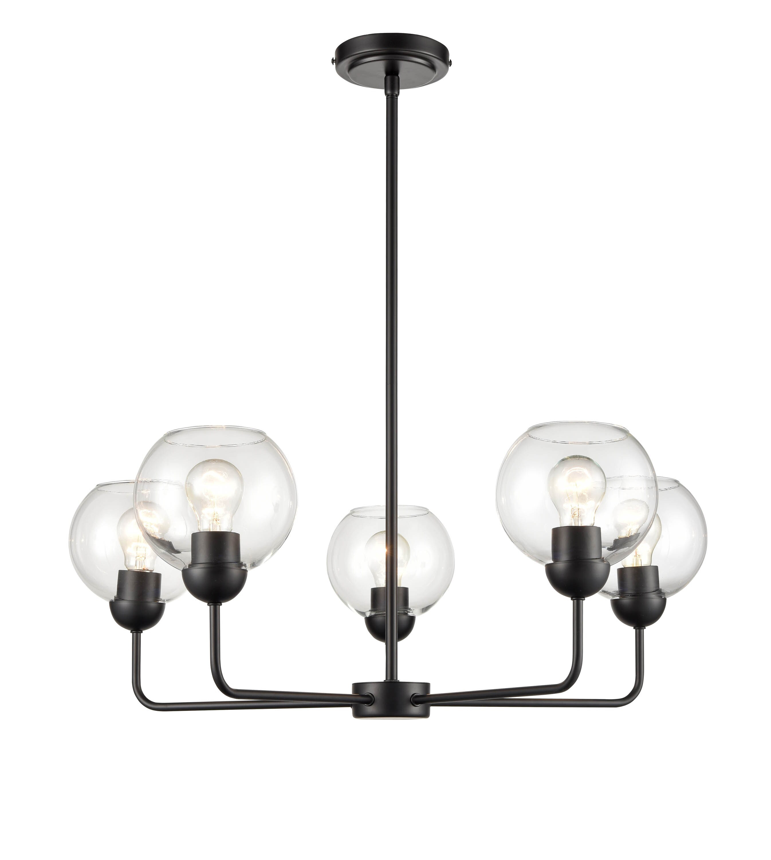 Origin 21 Soren 5-Light Matte Black Transitional Dry Rated Chandelier | Lowe's