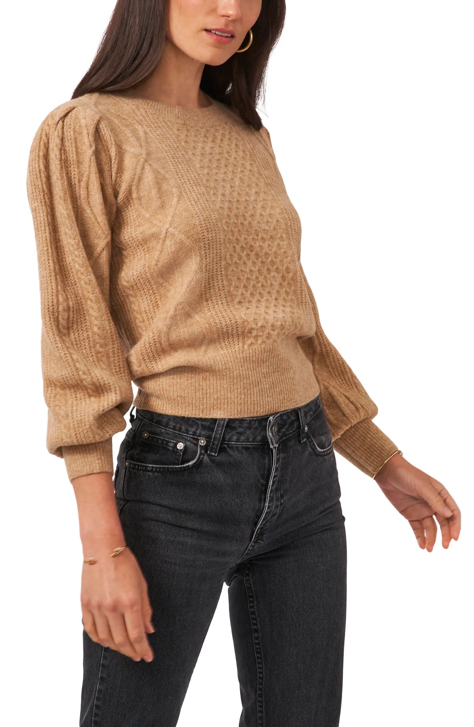 Variegated Cables Crew Sweater | Nordstrom