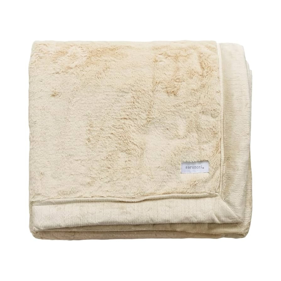 SARANONI Oversized Super Soft Comfy Lush Adult Extra Large Blanket, (Ivory, 60" x 80") | Amazon (US)