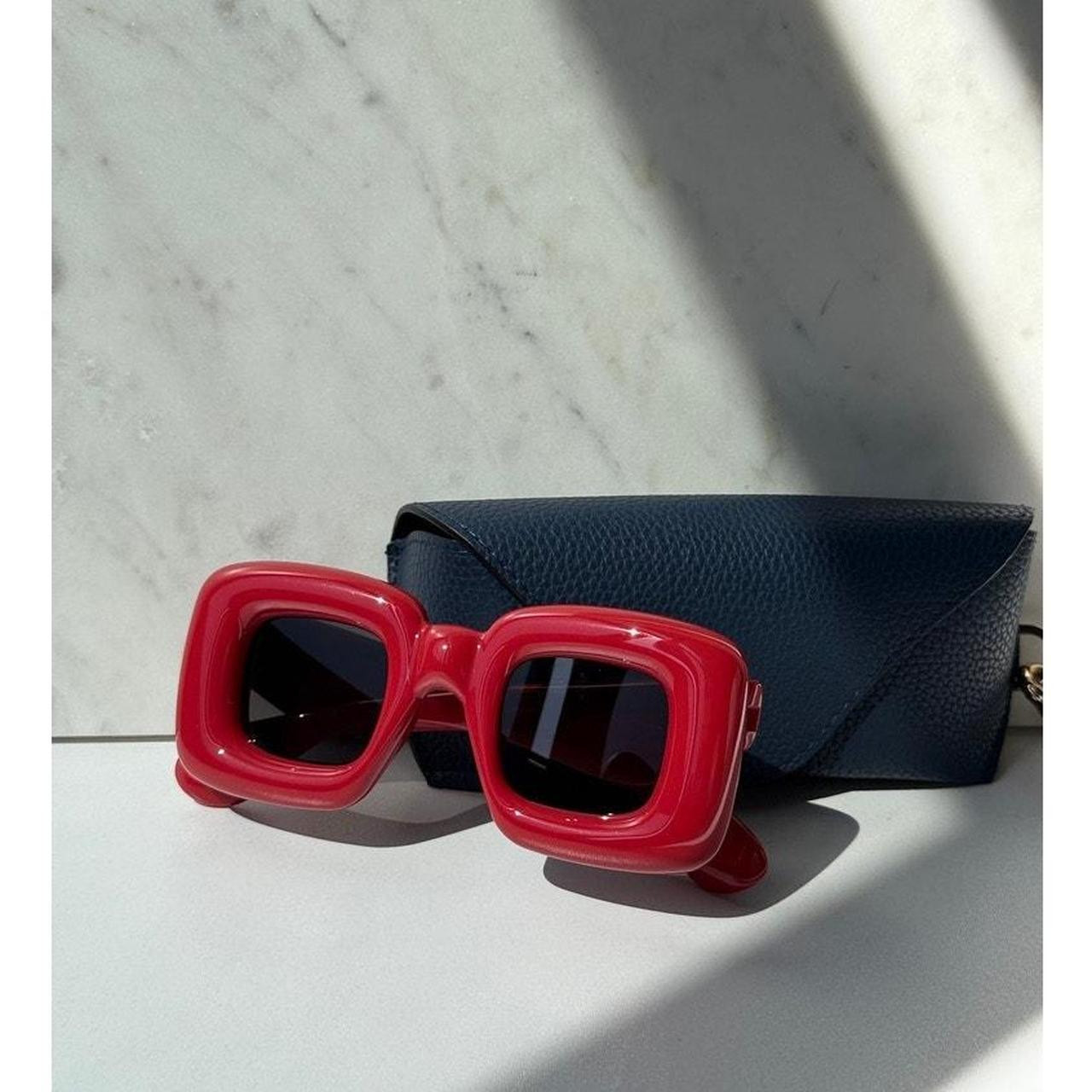 Loewe Women's Sunglasses - Red/Gold | Depop US