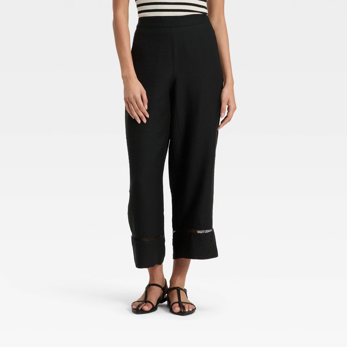 Women's High-Rise Ladder Trim Pull-On Pants - A New Day™ | Target