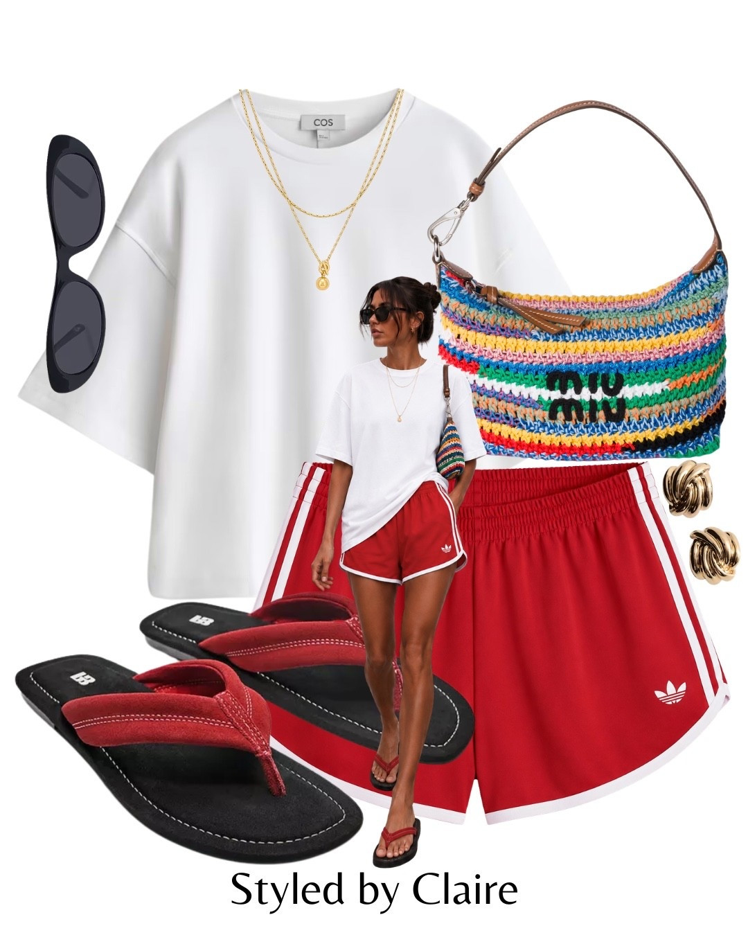 RED ADIDAS SPRINTERS❤️‍🔥
Tags: mini shorts stripe boxy oversized tshirt cos pull bear sandals flip flops strap miu miu crochet bag black sunglasses necklace earrings fashion city break elevated basics inspo outfit ideas cool girl style ootd airport

#LTKsummer #LTKstyletip #LTKshoes