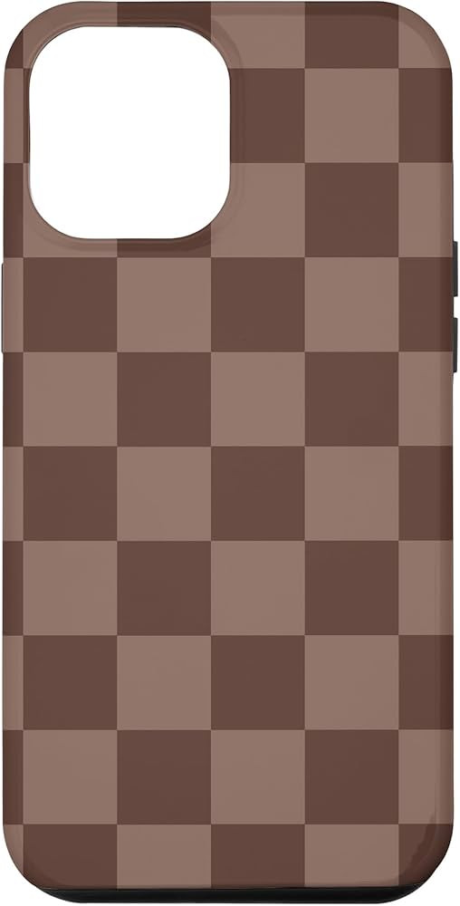 iPhone 12 Pro Max Brown Classic Checkered, Checkerboard Pattern Trendy Case | Amazon (US)