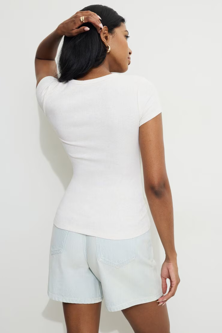 Olive Ribbed Crewneck T Shirt | Dynamite Clothing