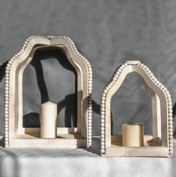 White Beaded Lanterns - 2 Sizes | The Nested Fig